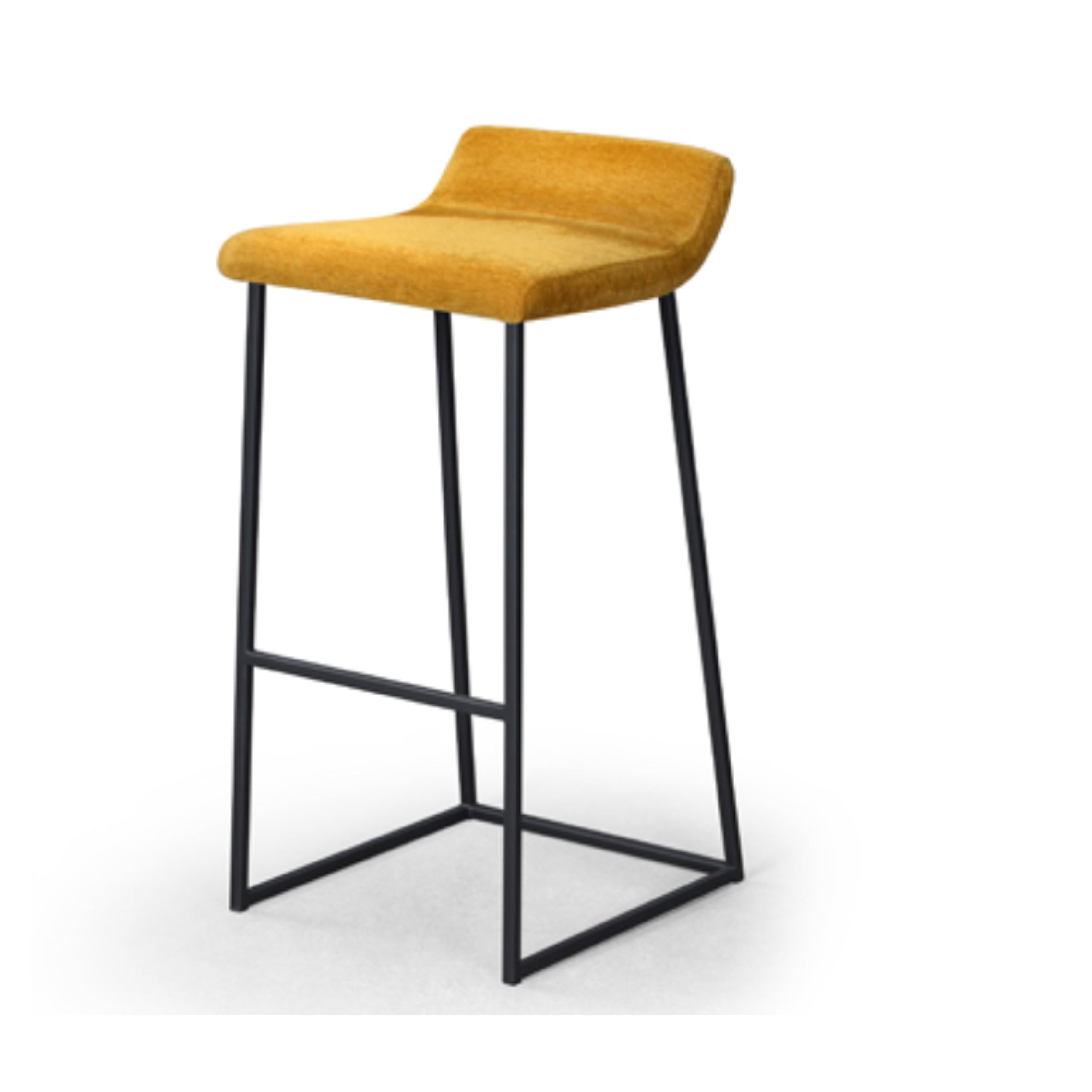 yellow fabric bar stool
