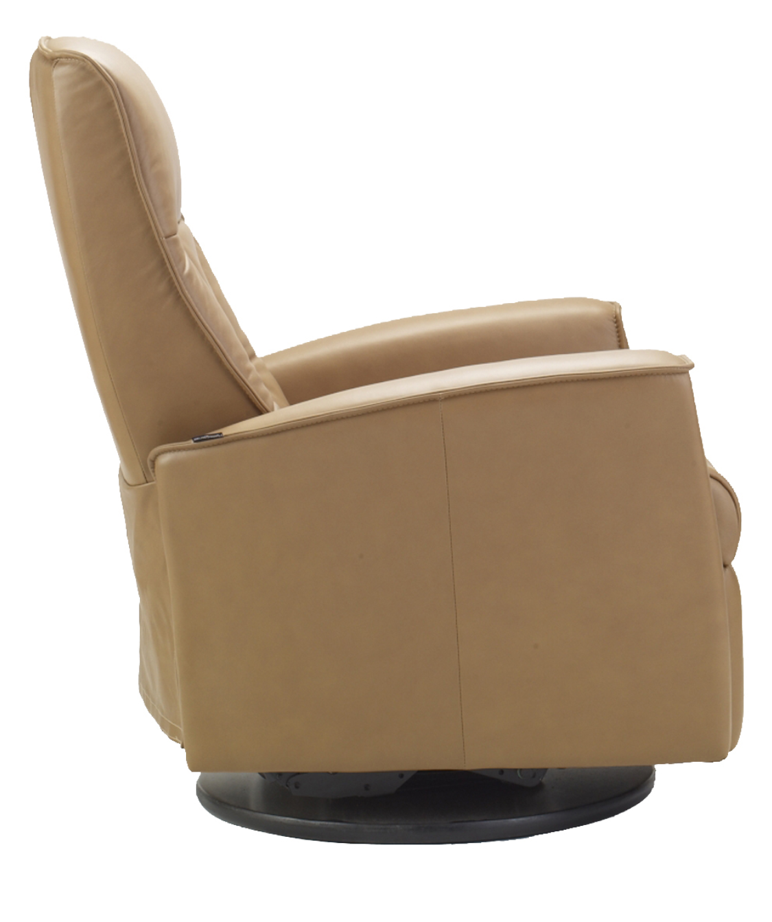 ulstien recliner side in a light brown leather